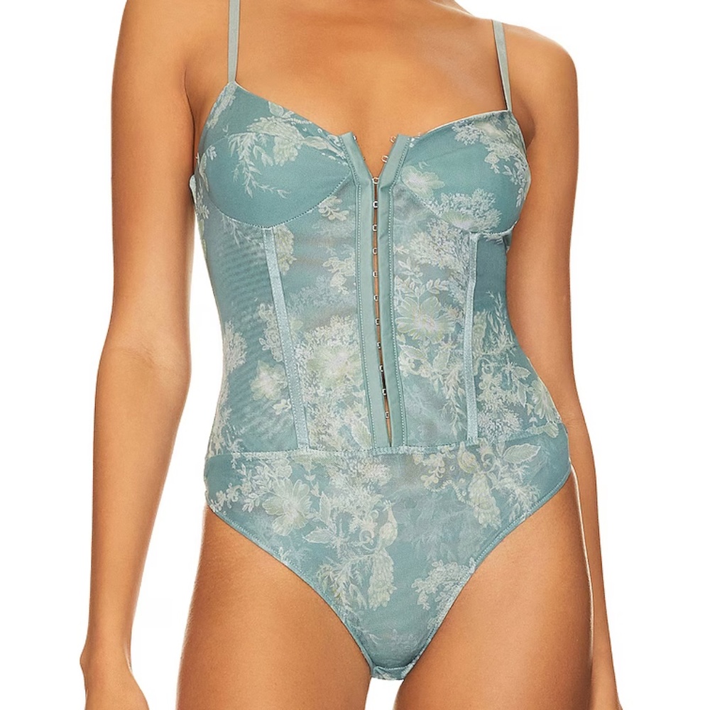 COPY - Free People Revolve x Intimately FP Night Rhythm Corset Bodysuit In Sage…